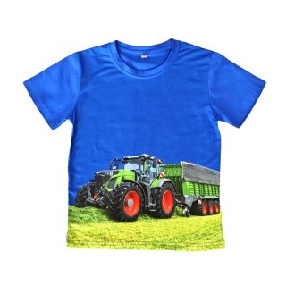 S&C Jungen T-Shirt blau mit Traktor-Motiv H414