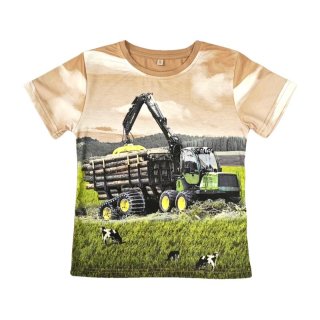 S&C Jungen T-Shirt beige mit Traktor-Motiv H400