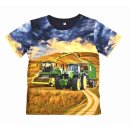 S&C Jungen T-Shirt blau mit Traktor-Motiv H401
