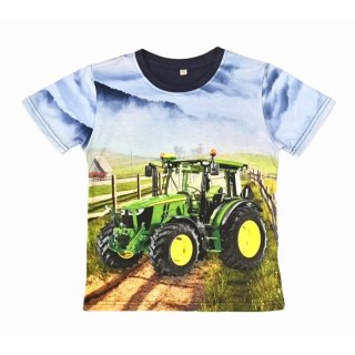 S&C Jungen T-Shirt blau mit Traktor-Motiv H402