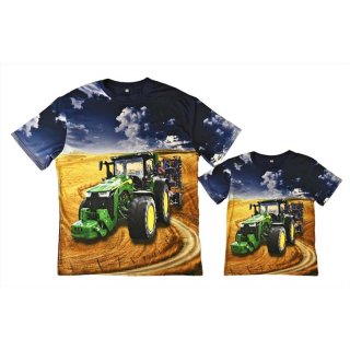 S&C Traktor T-Shirt blau H411 für Papa und Sohn Partnerlook