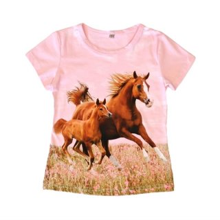 Squared & Cubed Mädchen T-Shirt Pferde rosa F85