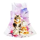 Mädchen Sommerkleid Strandkleid Katzen K57