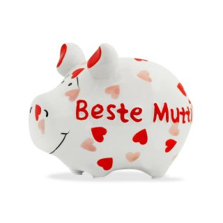 KCG Best of Sparschwein - Beste Mutti - Keramik handbemalt Spardose Geldgeschenk