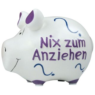 KCG Best of Sparschwein - Nix zum Anziehen - Keramik handbemalt Spardose