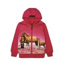 S&C Kinder-Sweatjacke mit Pferde-Motiv pink F115