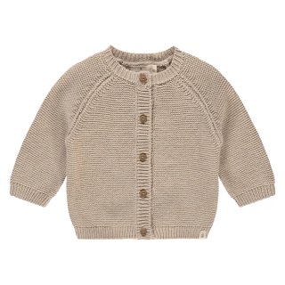 A TINY STORY Baby-Cardigan Oatmeal Melange – Weiche Strickjacke aus Bio-Baumwolle