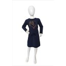 S&C Kinder Langarm Kleid - Navy mit Pferd-Herz-Motiv...