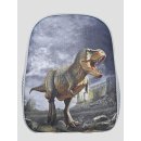 S&C Kinderrucksack mit Dinosaurier Motiv – 32x24 cm, Kinder Rucksack, Grau mit T-Rex