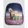 S&C Kinderrucksack mit Pferd Motiv – 32x24 cm, Kinder Rucksack, Blau mit Pferden und Blumen