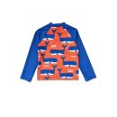 Toby Tiger Kinder Badeshirt langarm mit Wal und Wellen-Druck, UV-Schutz UPF 50+