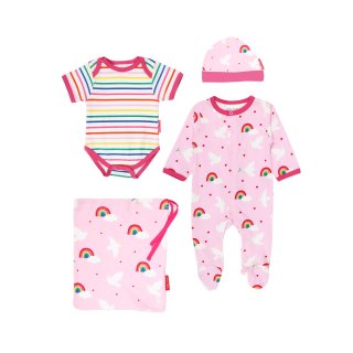 Toby Tiger Bio Baby Geschenkset - Tauben-Applikation