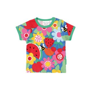 Toby Tiger T-Shirt Blumen und Früchte Print, Bio-Baumwolle