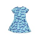 Toby Tiger Bio-Baumwoll Kinder Skaterkleid kurzarm mit Wal- und Wellen-Druck