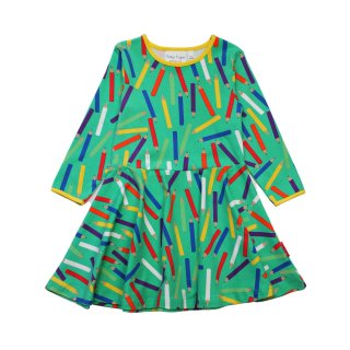 Toby Tiger langärmliges Bio Baumwollkleid im Skater Schnitt mit Kunst-Aufdruck
