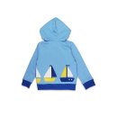Toby Tiger Bio-Baumwoll Kinder Sweatjacke mit Kapuze und Segelboot-Applikation