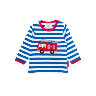 Toby Tiger Bio-Baumwoll-Langarmshirt mit Feuerwehrauto Applikation
