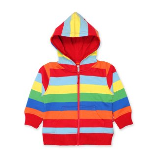 Toby Tiger Multistreifen-Kapuzenpullover aus Bio-Baumwolle