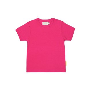 Toby Tiger Kurzarmshirt aus Bio-Baumwolle, pink unifarben
