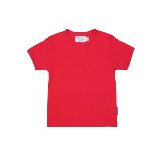 Toby Tiger Kurzarmshirt aus Bio-Baumwolle, rot unifarben