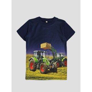 S&C Kinder T-Shirt mit Traktor Motiv H504 – Blaues T-Shirt mit Traktoren-Print