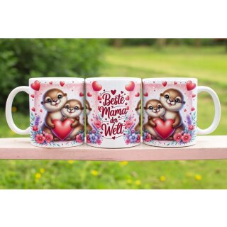 Tasse „Beste Mama der Welt“ mit Otter-Motiv – Liebevoll & verspielt