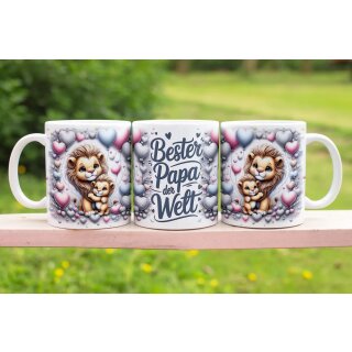 Tasse „Bester Papa der Welt“ – Löwenstarkes Geschenk mit Herz