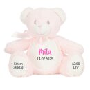 Personalisierter Kuschelbär rosa – mit Namen,...