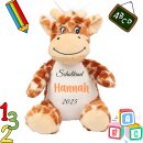 Einschulungs-Giraffe personalisiert – Kuscheltier...