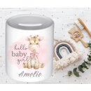 Spardose Giraffe – Hello Baby Girl mit Name,...