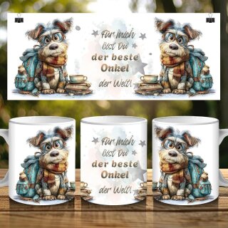 Tasse „Bester Onkel der Welt“ – Geschenk mit Hundemotiv