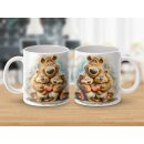 Tasse „Beste Mama der Welt“ – Geschenk mit Bärenfamilie & Herz