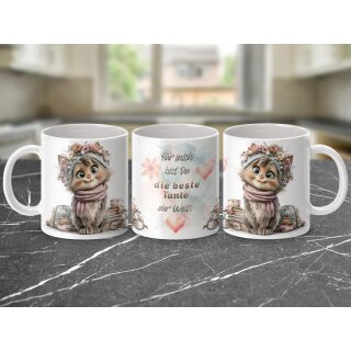 „Beste Tante Der Welt“ Tasse – Lustige Geschenkidee Von Nichte/Neffe, Beidseitig Bedruckt, Spülmaschinenfest