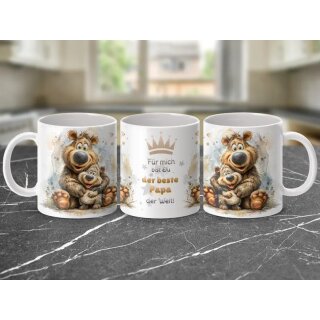 Tasse „Der beste Papa der Welt“ – Bärenstarkes Geschenk mit Herz