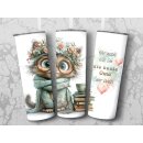 Thermobecher "Beste Oma der Welt" – 590 ml Tumbler mit süßer Katze & Blumenkranz