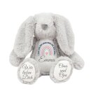 Personalisierter Kuschelhase grau mit Namen & Widmung...