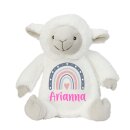 Personalisiertes Schaf-Kuscheltier mit Regenbogen &...