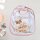 Babylätzchen Reh-Mama & Baby – personalisiert mit Name – rosa Rand – Geschenk zur Geburt & Taufe