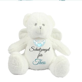 Personaliserter Schutzengel-Bär 40 cm | Kuschelbär mit Flügeln & Namen | Geschenk zur Geburt, Taufe & Erinnerung