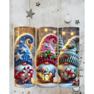 Thermobecher „Christmas Gnomes Lights“ | Tumbler mit Wichteln & Lichterglanz | 590 ml