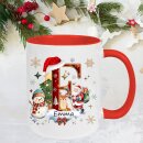 Personalisierte Weihnachtstasse mit Buchstabe & Name...