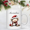 Personalisierte Weihnachtstasse mit Namen & Tiermotiv...