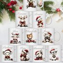 Personalisierte Weihnachtstasse mit Namen & Tiermotiv...