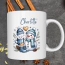 Personalisierte Wintertasse Schneemann mit Namen | Tasse...