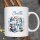 Personalisierte Wintertasse Schneemann mit Namen | Tasse mit Wintermotiv in Blau & Weiß