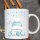 Wintertasse „Let it Snow“ mit Wichtel | Bezaubernde Schneeflocken-Tasse in Blau & Weiß