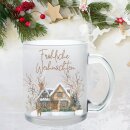 Weihnachtstasse aus Glas „Fröhliche...