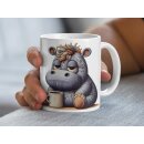 Tasse „Ist schon Freitag?“ – Lustige Bürotasse mit Nilpferd & Kaffee