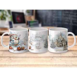 Tasse „Meine Weihnachtsfilm-Tasse“ – Winterliches Eulen- & Schlossmotiv