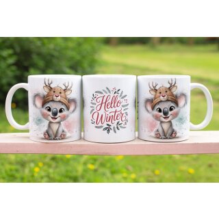 Tasse „Hello Winter“ – zauberhafte Wintertasse mit süßem Koala